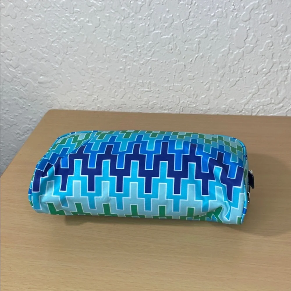 Tumi Vibrant Blue and Green Patterned Pouch - Picture 6 of 9